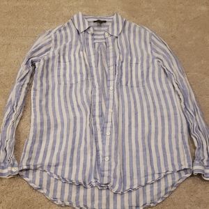 Light blue/white stripe linen shirt